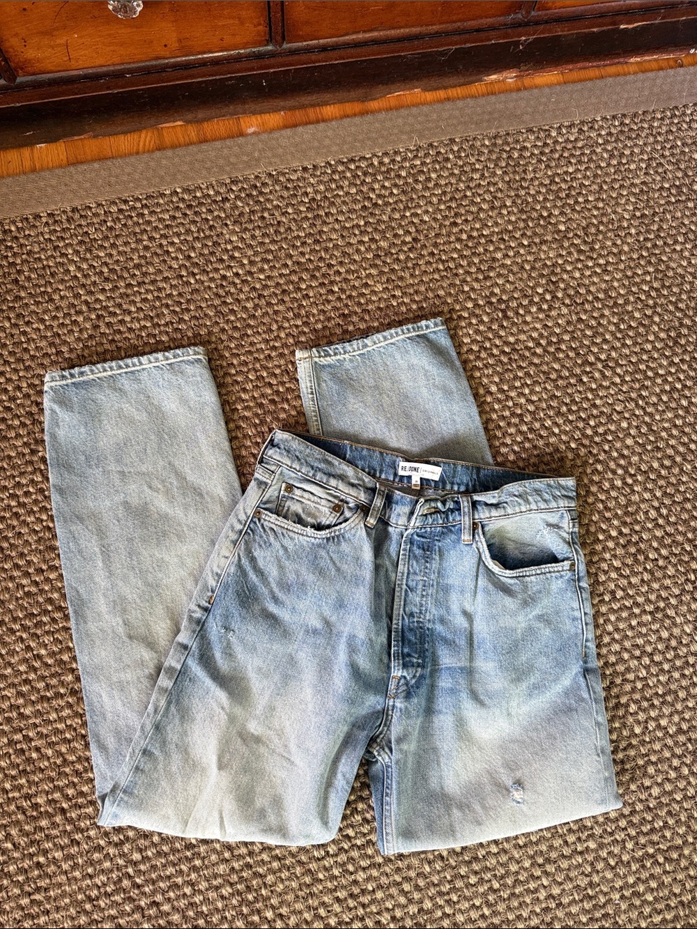 Re/Done Light Blue Straight-Leg Jeans
